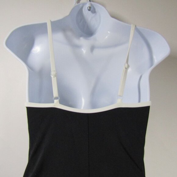 VINTAGE Retro 6 Pinup 80s Shape FX Black white Swim Suit Minimalist One Piece - Picture 5 of 12